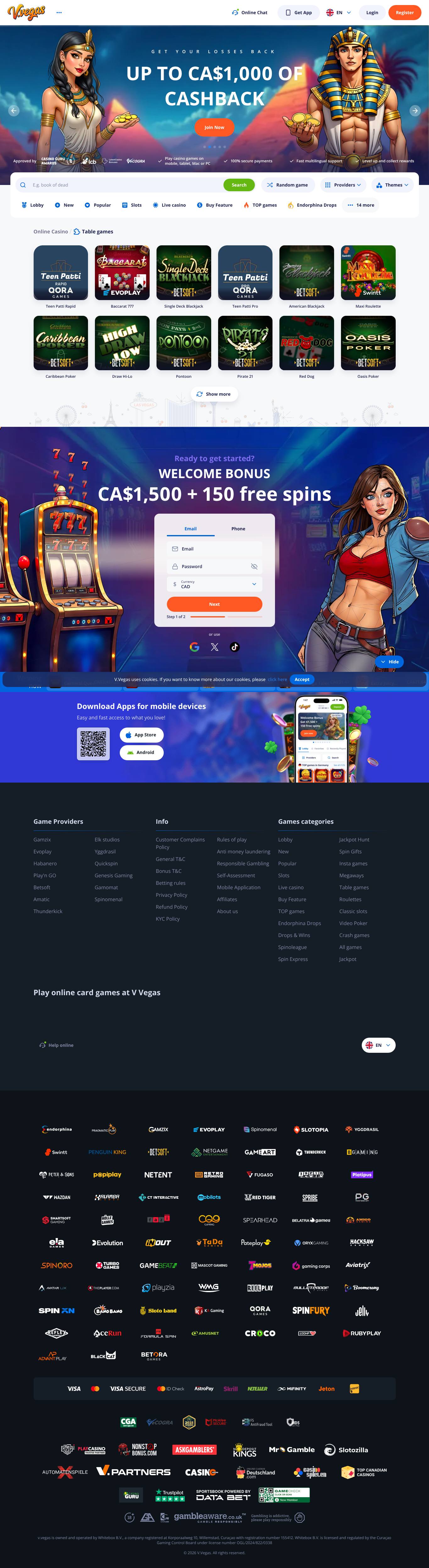 V Vegas casino feature